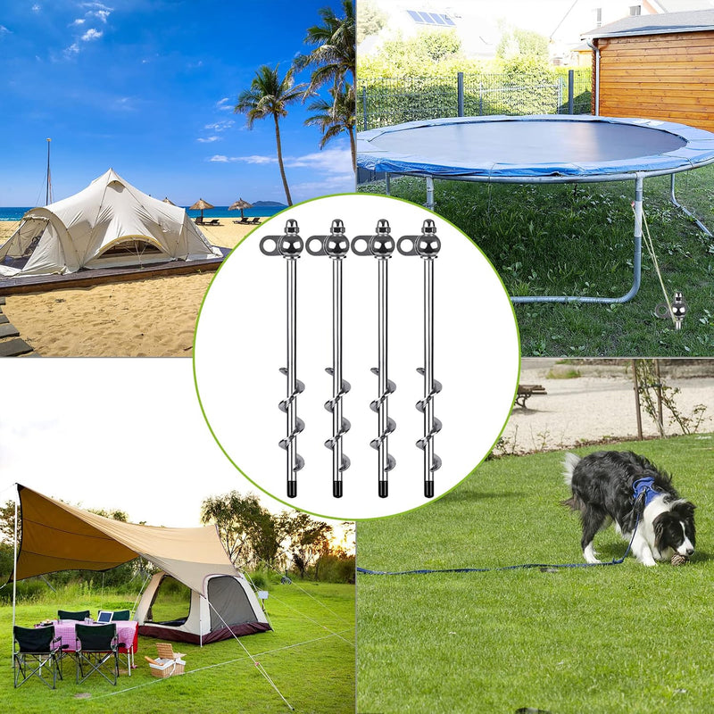 Load image into Gallery viewer, Grondankers 4 stuks 30 cm heavy duty met booradapter – trampoline ankers – stormankers
