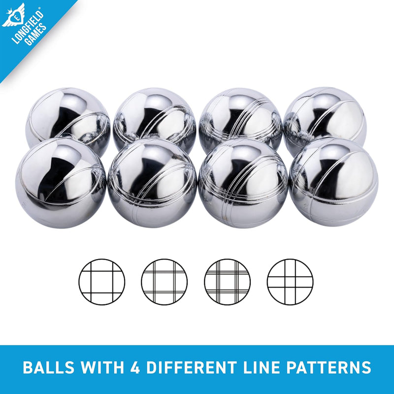 Load image into Gallery viewer, Engelhart - 010206 - Petanque ballen set (8 bouleballen) luxe petanque spellen - boules set in houten kist, 8 stuks - Jeu de boules -

