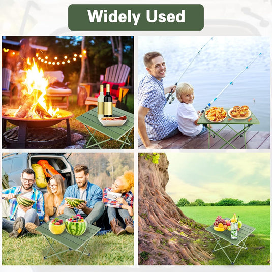 Frasheng Campingtafel, klaptafel, camping, draagbare campingtafel, inklapbaar met aluminium tafelblad, ultralicht, aluminium klaptafel met draagtas voor kamperen, wandelen, vissen, grillen