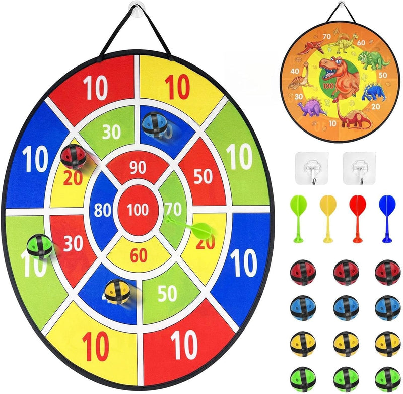 Charger l’image dans la visionneuse de galerie, Cible de fléchettes double face pour enfants avec deux côtés de jeu – fléchettes pour enfants – jeu de fléchettes
