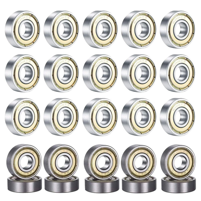 Load image into Gallery viewer, Kogellagers, 20 stuks 608 ZZ kogellagers, voor schaatsen, skateboards, inline skates, 8 mm x 22 mm x 7 mm
