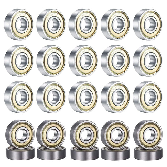 Kogellagers, 20 stuks 608 ZZ kogellagers, voor schaatsen, skateboards, inline skates, 8 mm x 22 mm x 7 mm
