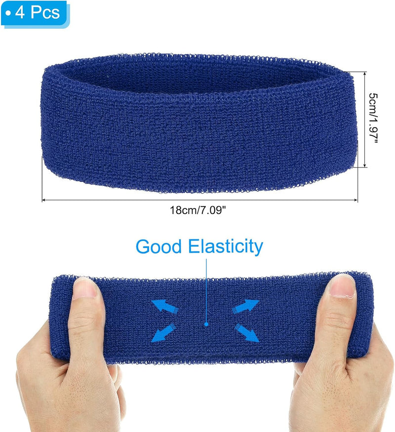 Load image into Gallery viewer, Zweetband hoofdbanden 4 stuks van badstof – sport hoofdband – fitness accessoires
