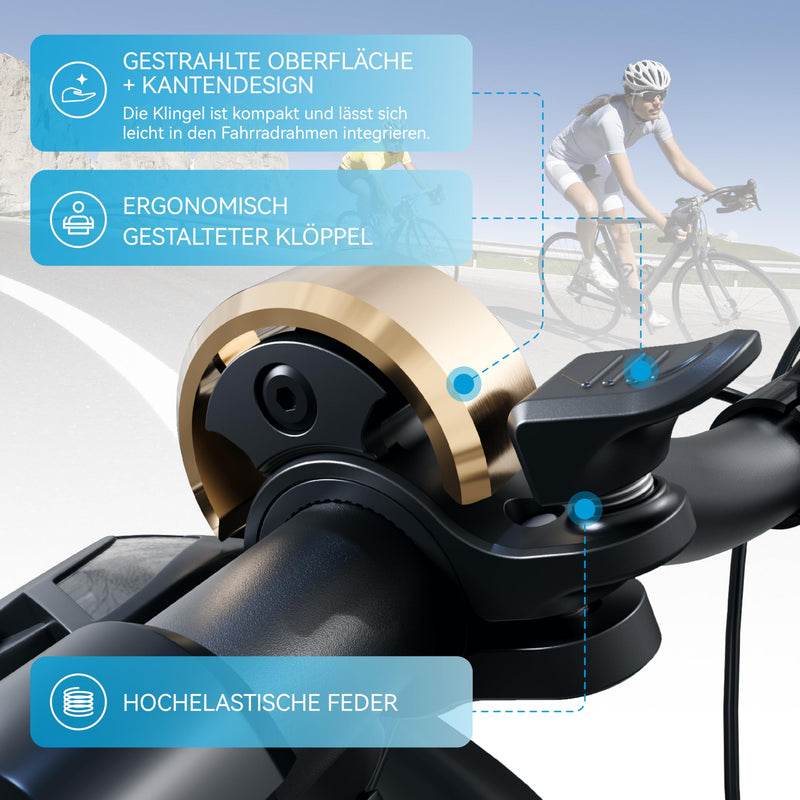 Load image into Gallery viewer, Fietsklingel voor stuur 19-25,4 mm luid en waterbestendig blauw – fietsbel – fietsklingel

