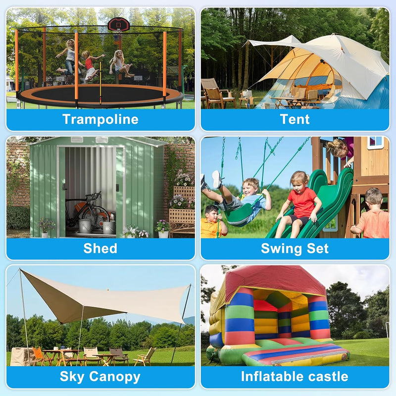 Carica immagine in Galleria Viewer, Grondankers 6 stuks 47 cm heavy duty met vaste ring – trampoline ankers – stormankers
