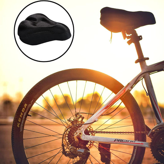 Gel fietszadelhoes zwart 28 x 18 cm voor smalle zadels