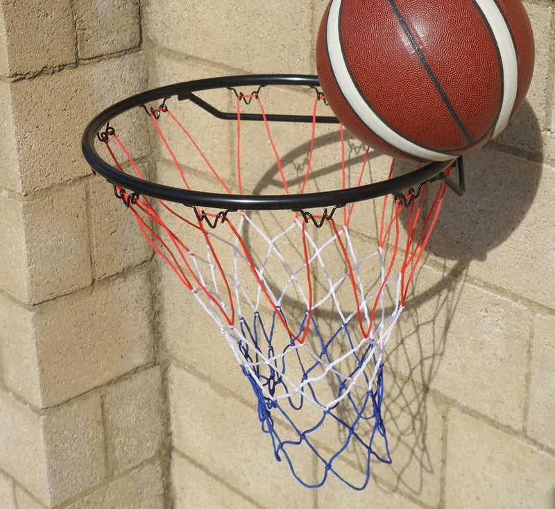Laad afbeelding in Galerijviewer, Officiële maat (45 cm) basketbal ring, net en muurbevestiging creolen. Geschikt voor volwassenen en kinderen
