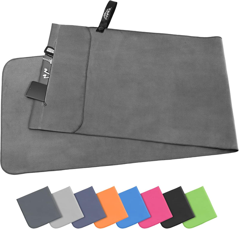 Laden Sie das Bild in Galerie -Viewer, Fitnesshanddoek Microvezel 120x50 cm Sneldrogend met Ritsvak – Sporthanddoek – Reishanddoek
