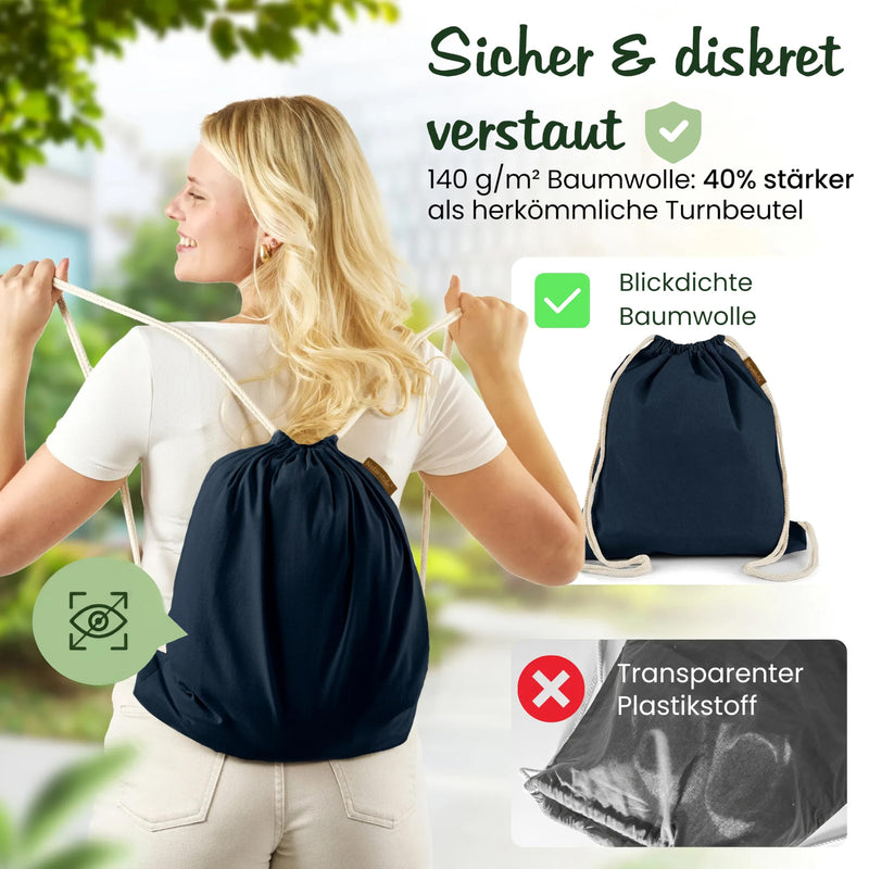 Chargez l'image dans la visionneuse de la galerie, Katoenen gymtas naturel met trekkoord 140 g/m² – sporttas – rugzak
