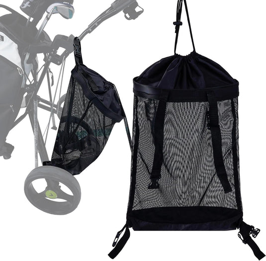 Golfkar opbergtas van stevig polyester met gaas en verstelbare bevestigingsriemen – golfkar organizer – golfopslag