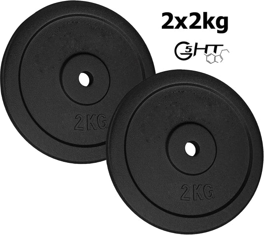 G5 HT SPORT Halterschijven van gietijzer, gatdiameter: 25 mm, voor sportschool en thuisgymnastiek, 0,5 tot 20 kg, voor halters en lange halters