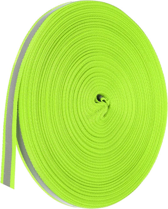 Reflecterend naaiband 10 mm breed 40-45 meter fluorescerend groen – reflectieband – veiligheidsaccessoires