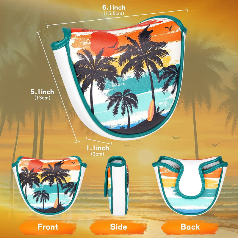 Laden Sie das Bild in Galerie -Viewer, Golf putter beschermhoes met magnetische sluiting 16,8 x 13 cm van kunstleer – putter headcover – golfclub bescherming
