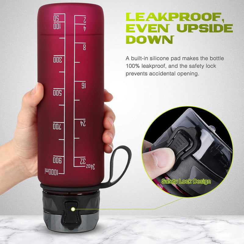 Laden Sie das Bild in Galerie -Viewer, Drinkfles 1 liter BPA-vrij met antislip grip en lekvrije sluiting – waterfles – sportfles
