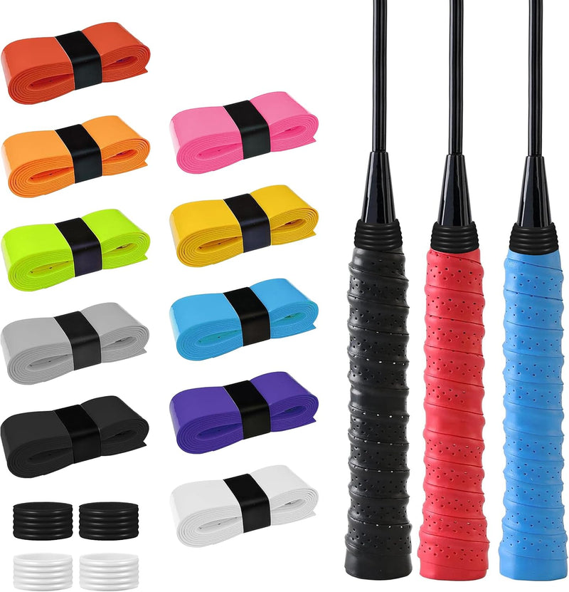 Chargez l'image dans la visionneuse de la galerie, Tennis grip tape set 10 stuks met siliconen ringen
