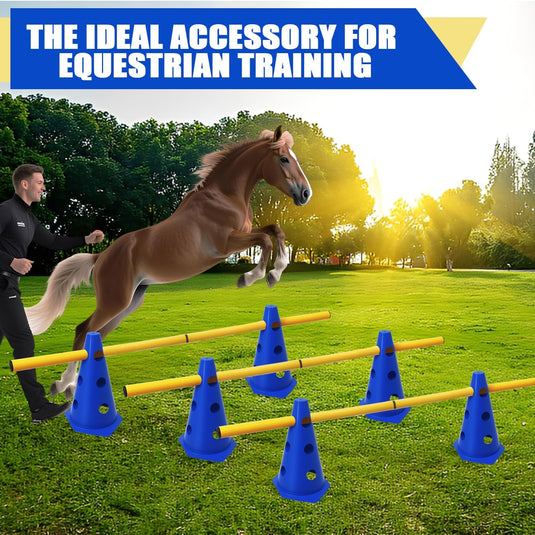 Agility hindernisset met 10 kegels en 5 verstelbare stangen oranje – hondentraining – sporthorden