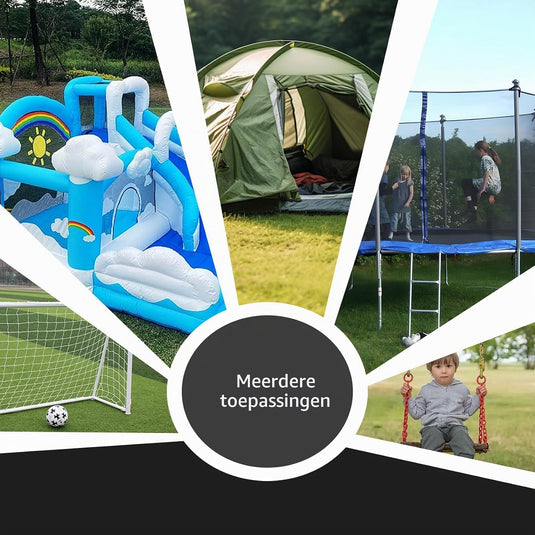 Grondankers 4 stuks 37 cm met spanbanden van 3 meter – trampoline ankers – stormankers