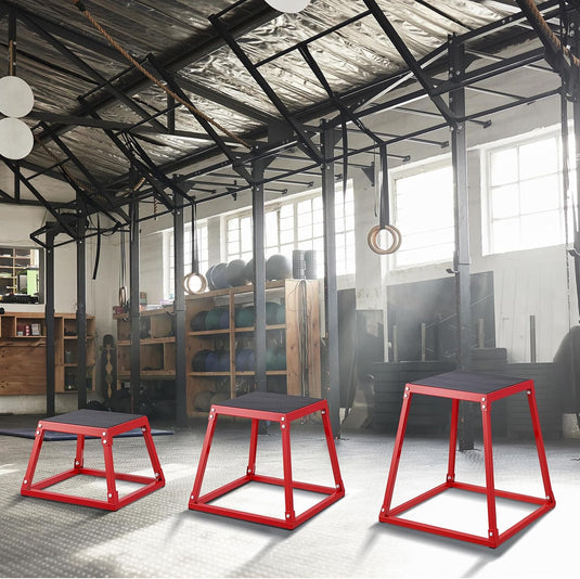 Plyo box set met meerdere hoogtes 30-76 cm en antislip platform – jump boxes – plyometrische training