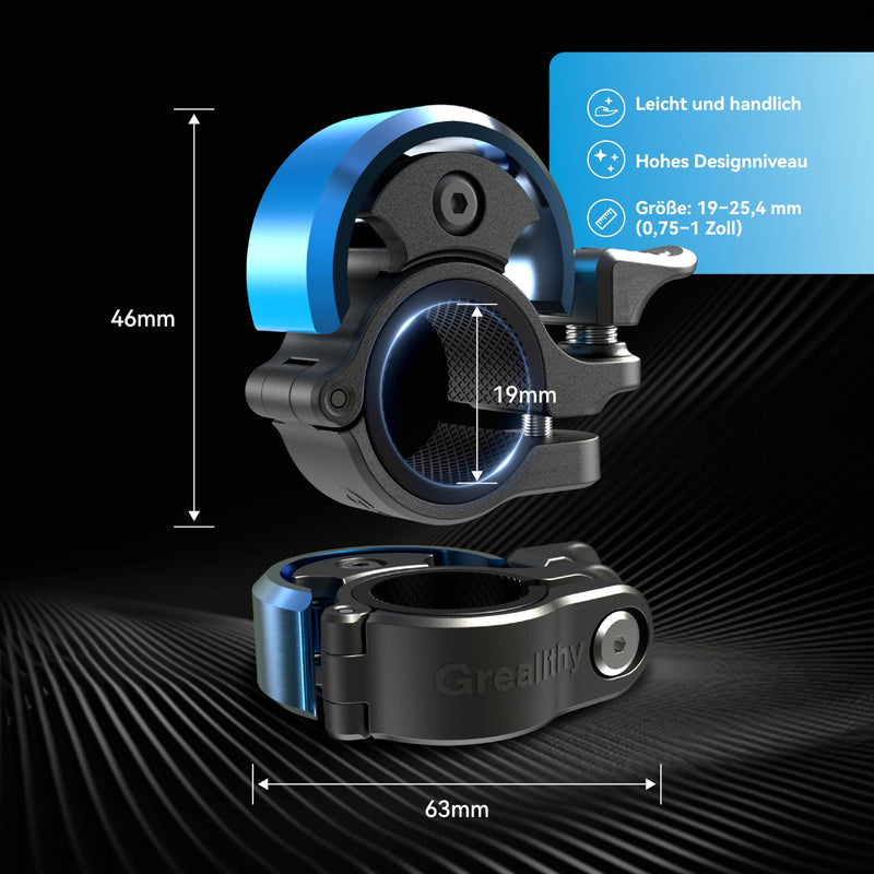 Load image into Gallery viewer, Fietsklingel voor stuur 19-25,4 mm luid en waterbestendig blauw – fietsbel – fietsklingel
