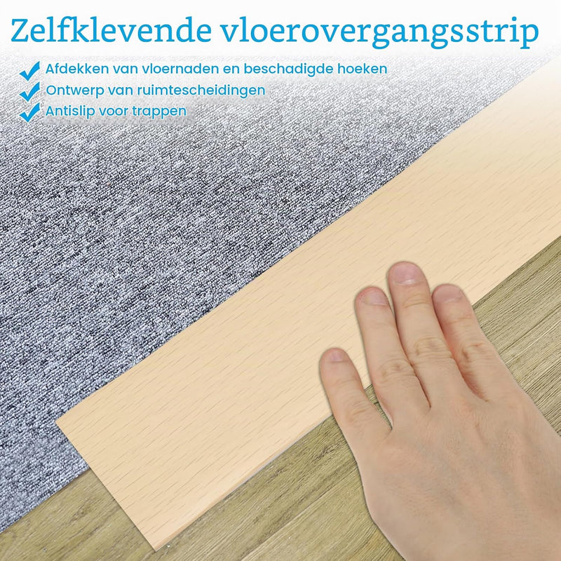 Laden Sie das Bild in Galerie -Viewer, Zelfklevende vloer overgangsstrip 7,6 cm x 1 m - Vinyl laminaat afdekstrip &amp; naadprofiel - Vloerovergangsstrip drempelprofiel
