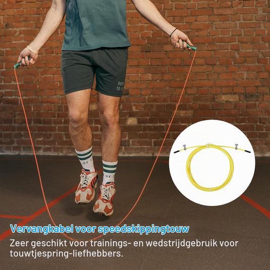 Speed jump rope vervangingskabel 3 meter x 2,5 mm rood – springtouw kabel – fitness accessoires