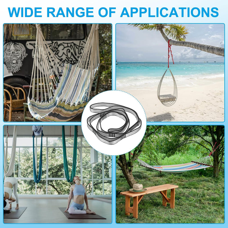 Laad afbeelding in Galerijviewer, Verstelbare ophangbanden 4 stuks 180 x 2 cm van nylon met 8 lussen – daisy chains – aerial yoga
