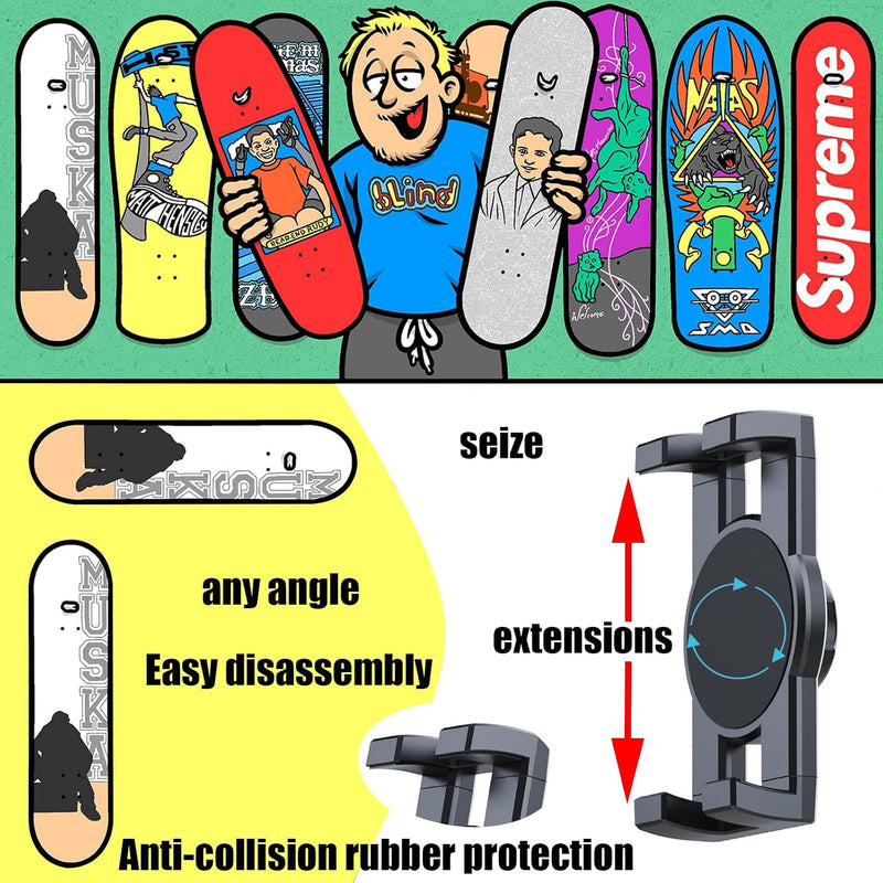 Chargez l'image dans la visionneuse de la galerie, Skateboard wandhouder 360° draaibaar 2 stuks tot 15 kg – deck displayhouder – skate accessoires
