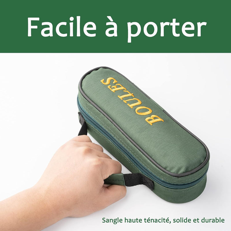 Charger l’image dans la visionneuse de galerie, Sac de transport pour jeu de boules, pour 8 boules, en nylon résistant à l’eau avec bandoulière réglable – sac de rangement pour pétanque – accessoires de boules
