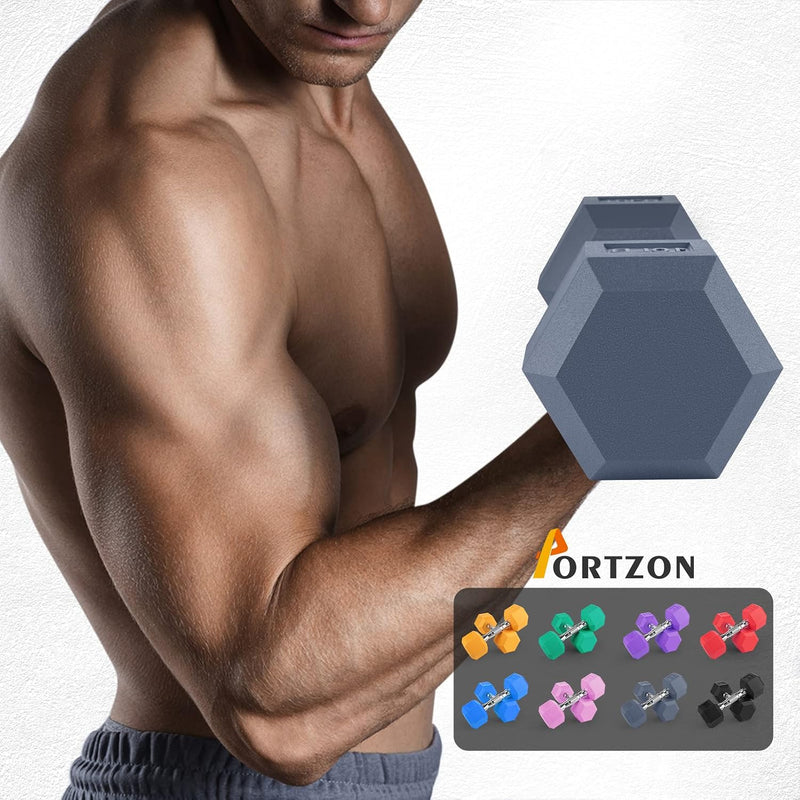 Laad afbeelding in Galerijviewer, Hex dumbbells set van 2 met rubberen coating
