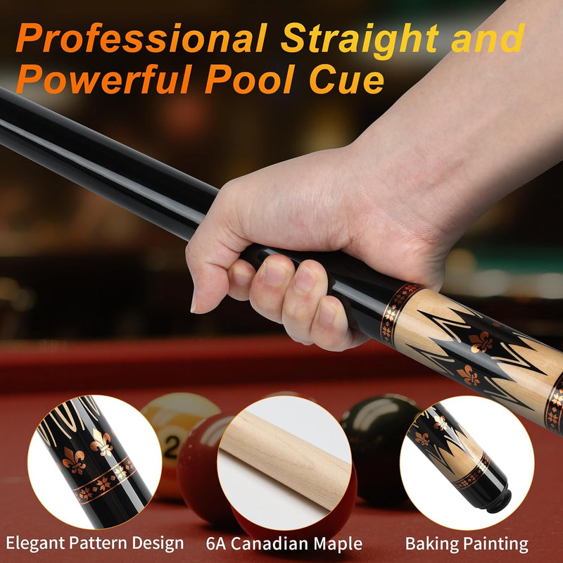 Laden Sie das Bild in Galerie -Viewer, Professionele Biljartkeu 147,7 cm – Canadese Esdoorn Pool Cue met Etui
