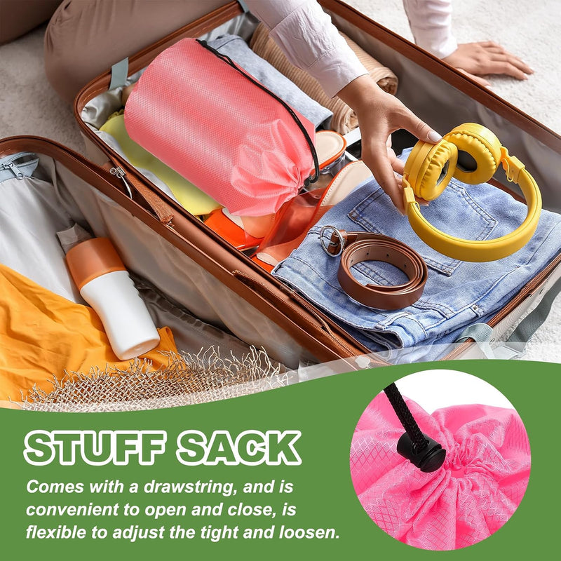 Załaduj obraz do przeglądarki galerii, Waterdichte opbergzak 11 x 20 cm met trekkoord oranje – stuff sack – camping accessoires
