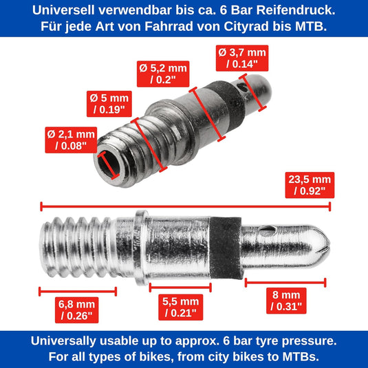 Fietsventiel Reparatieset 20-delig voor Dunlopventiel tot 6 Bar – Ventielset – Fietsaccessoires
