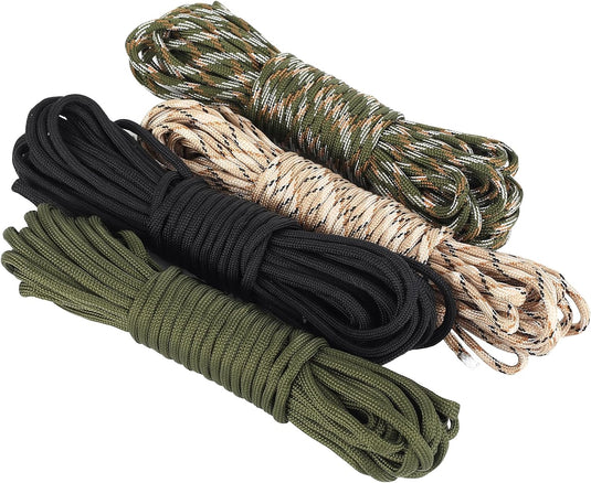 Paracord touw 4 stuks – 4 mm x 10 m – 9-kern nylon koord voor camping, wandelen, handwerken en outdoor – 4 kleuren