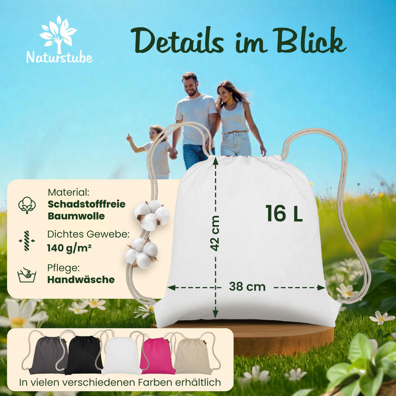 Chargez l'image dans la visionneuse de la galerie, Katoenen gymtas naturel met trekkoord 140 g/m² – sporttas – rugzak
