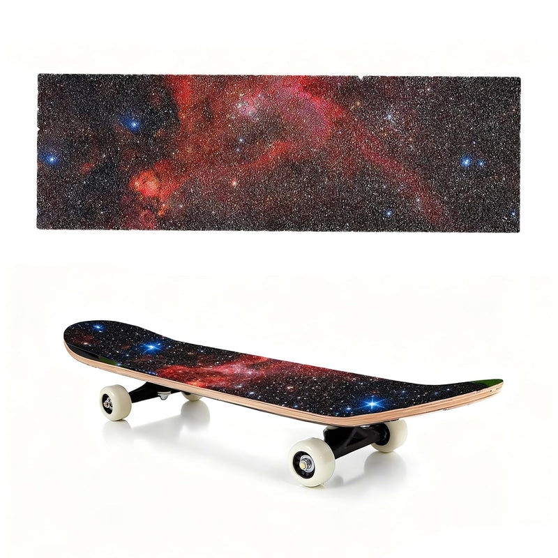Laden Sie das Bild in Galerie -Viewer, Skateboard griptape 84 x 28 cm antislip met melkwegprint – longboard grip tape – skateboard accessoires
