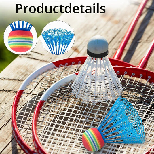 12 volants de badminton en plastique avec tête en mousse, en 6 couleurs différentes – volants – entraînement de badminton