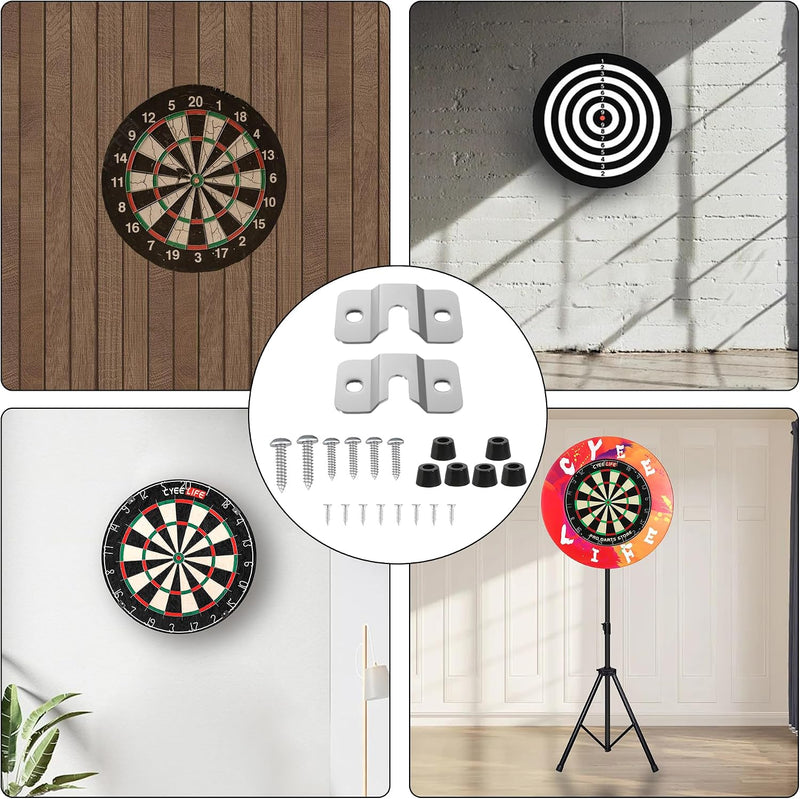 Charger l’image dans la visionneuse de galerie, Support mural en acier pour cible de fléchettes avec vis de fixation réglables – support pour cible de fléchettes – accessoires de fléchettes
