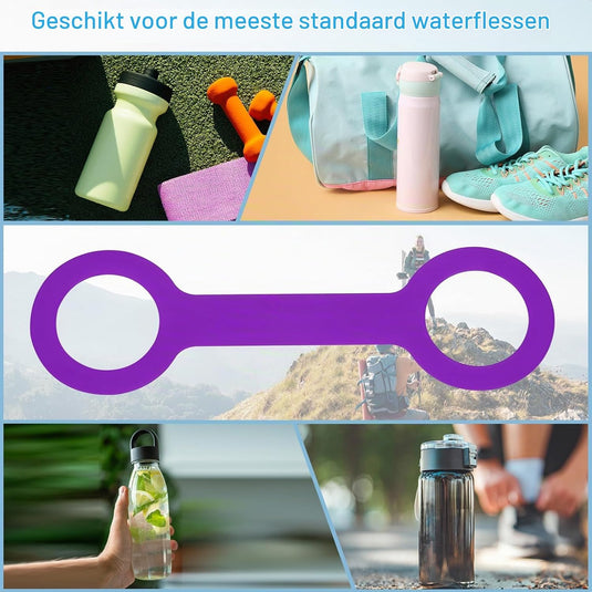 Siliconen waterfles draaggreep (2 stuks) - Antislip fleshouder riem - Fles draagriem 500-1000 ml