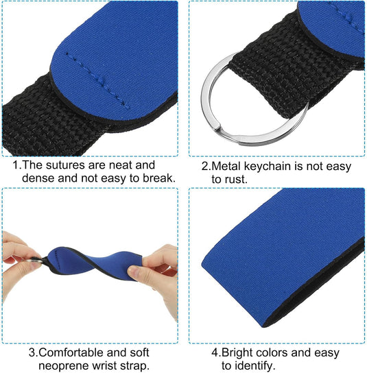 Drijvende sleutelhangers 4 stuks van neopreen met sleutelring – watersport sleutelhanger – kajak accessoires