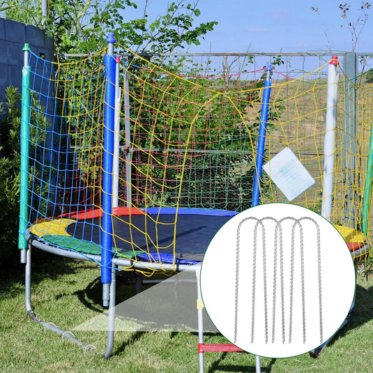 Grondankers 10 stuks heavy duty van verzinkt staal – U-vormige trampoline haringen – tuinankers