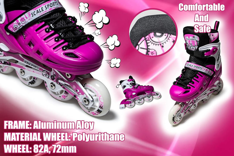 Load image into Gallery viewer, Adjustuble Rolschaatsen met oplichtende wielen voor kinderen en volwassenen - Kids Inline Roller laarzen met opbergtas voor peuters, rolschaatsen voor meisjes, jongens, professionals en
