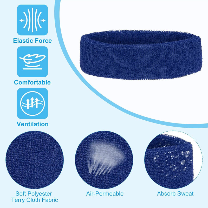 Load image into Gallery viewer, Zweetband hoofdbanden 4 stuks van badstof – sport hoofdband – fitness accessoires
