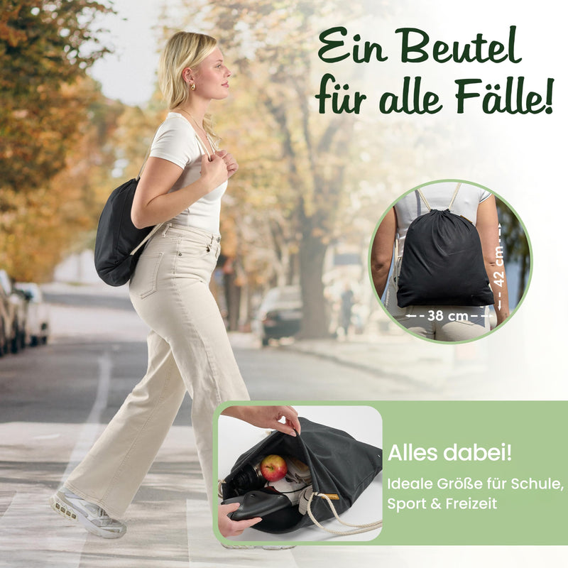 Chargez l'image dans la visionneuse de la galerie, Katoenen gymtas naturel met trekkoord 140 g/m² – sporttas – rugzak
