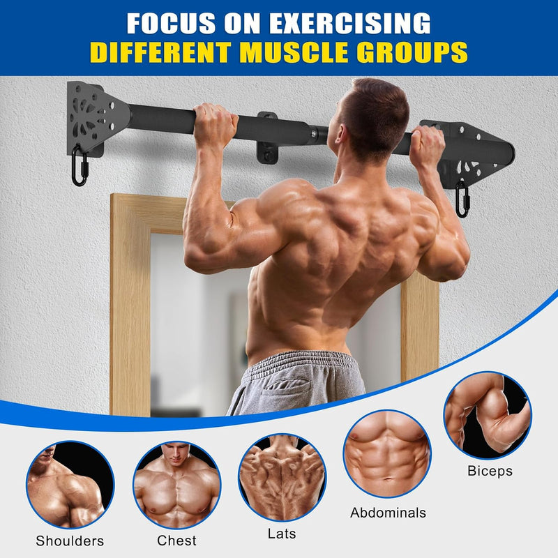 Laden Sie das Bild in Galerie -Viewer, Optrekstang wandmontage 81 cm met gevoerde handgrepen tot 200 kg – pull-up bar – fitness stang
