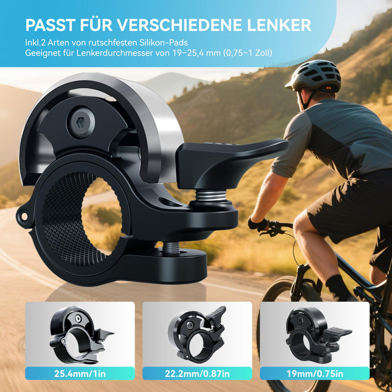 Load image into Gallery viewer, Fietsklingel voor stuur 19-25,4 mm luid en waterbestendig blauw – fietsbel – fietsklingel

