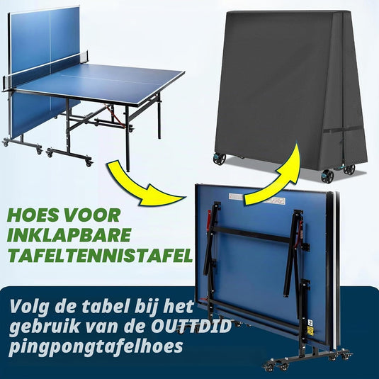 Housse de protection pour table de ping-pong en polyester 600D pour tables pliantes et plates – protection de table de ping-pong – bâche de ping-pong