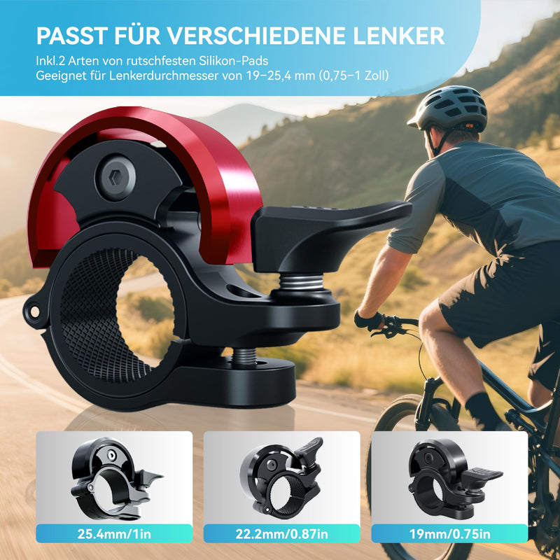 Load image into Gallery viewer, Fietsklingel voor stuur 19-25,4 mm luid en waterbestendig blauw – fietsbel – fietsklingel
