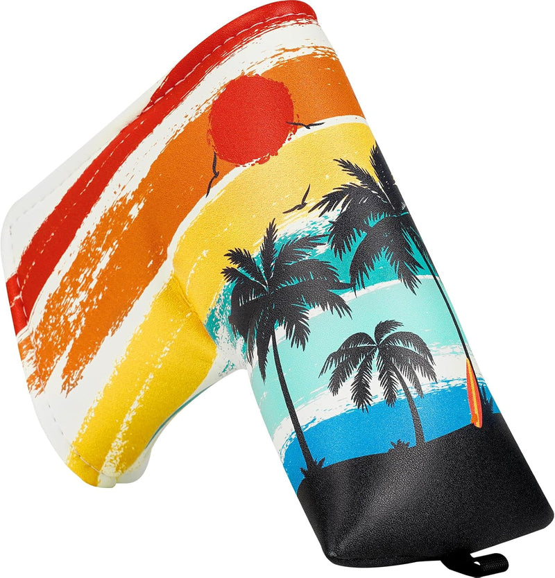 Laden Sie das Bild in Galerie -Viewer, Golf putter beschermhoes met magnetische sluiting 16,8 x 13 cm van kunstleer – putter headcover – golfclub bescherming
