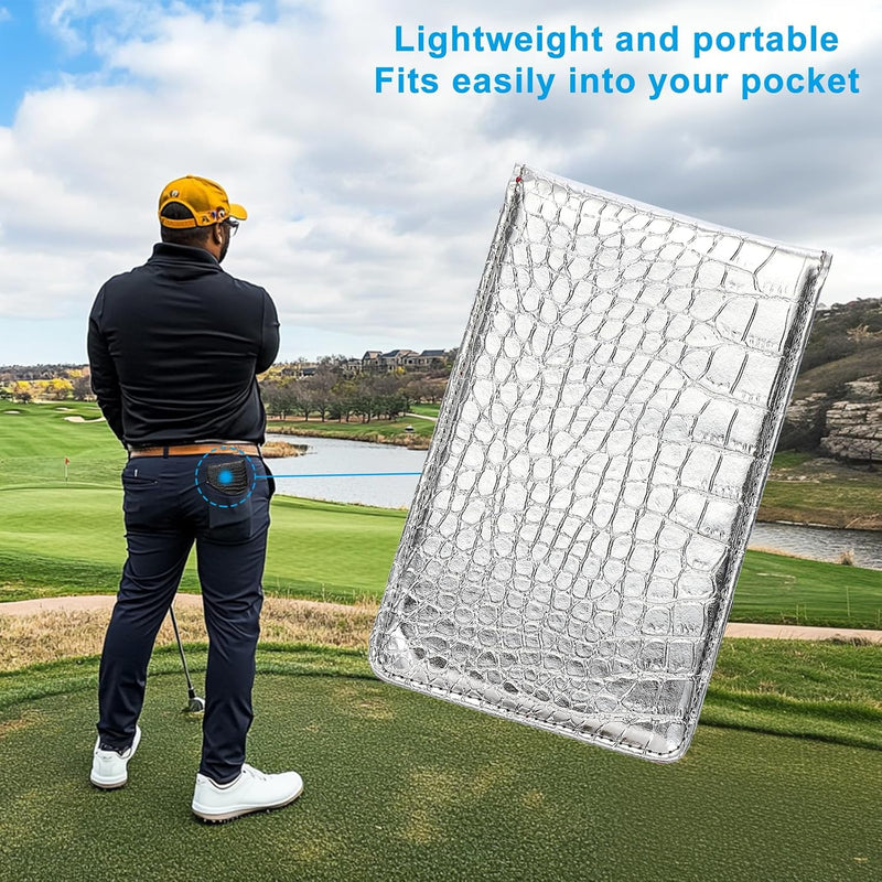 Load image into Gallery viewer, Golf scorecard holder made of PU leather 18 x 11 cm with 4 score sheets – yardage booklet – golf score recording
