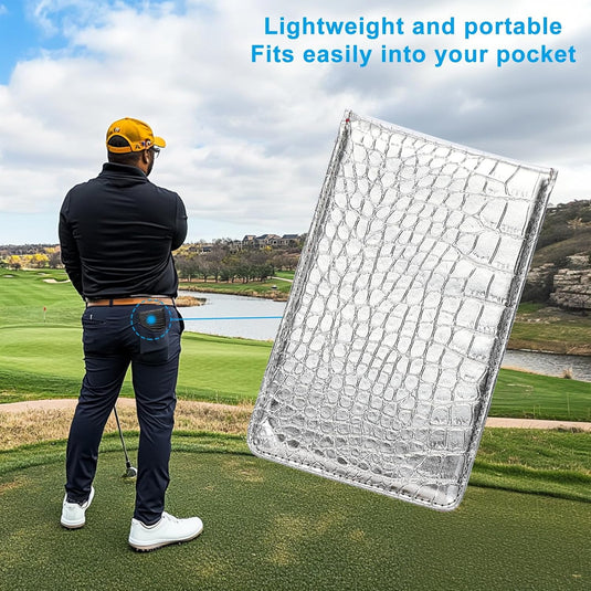 Golf scorecard holder made of PU leather 18 x 11 cm with 4 score sheets – yardage booklet – golf score recording